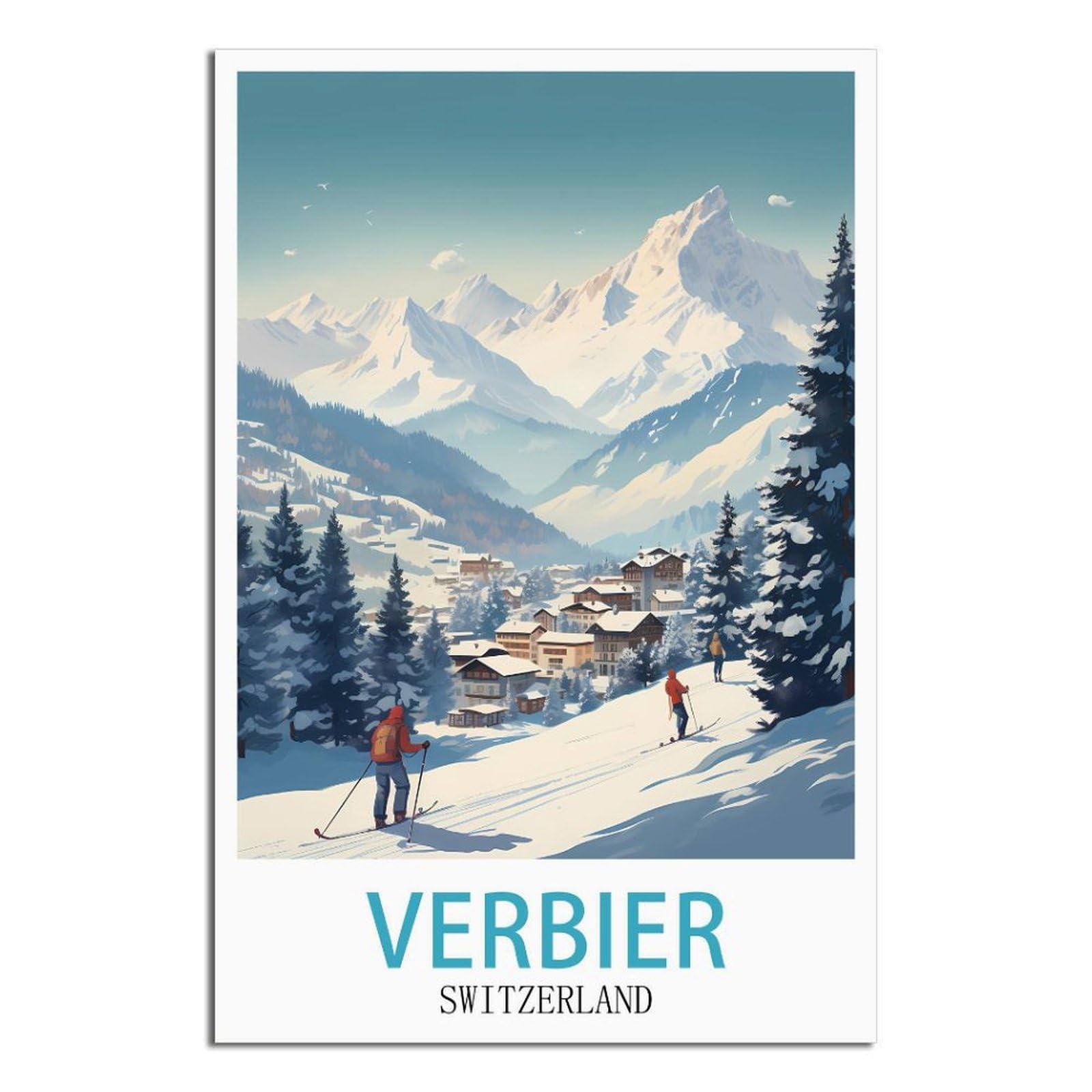Vintage Metal Tin Wall Sign Verbier Switzerland Retro Metal Sign for Home Farm Toilet Restroom Washroom Wall Decor Gift 20x30cm