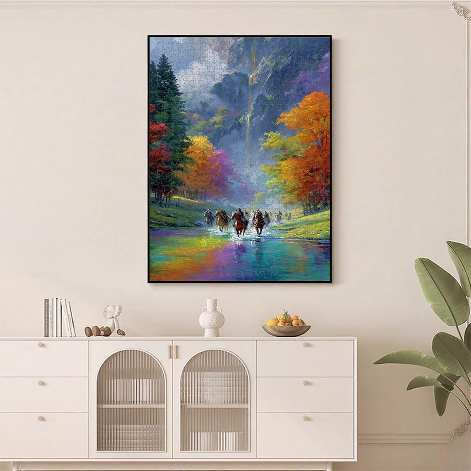 1000 elementów, puzzle dla dorosłych, krajobraz i zwierzę, drewniane puzzle 1T#1746 | Drewniana konstrukcja, precyzyjne cięcie, jasne kolory, statyczne hobby, relaks, dekoracja domu, prezent, 50 x 75 cm