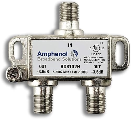 Miniatura 2 de (Lote de 5 unidades) Divisor de cable coaxial de calidad digital HD de 2 vías extremo de 1 GHz de alto rendimiento por DCS