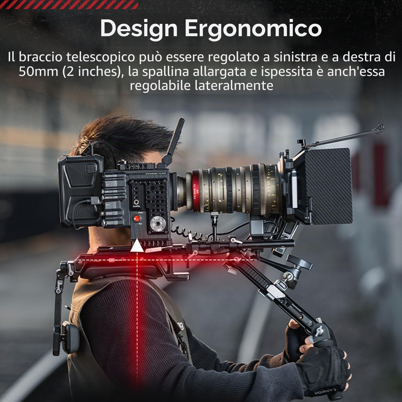 SmallRig HawkLock SR009-5199 - Kit di supporto a spalla per VCT-14, sgancio rapido One-Touch, per fotocamere Canon Cinema, carico massimo di 20 kg, con filettatura da 1/4" e morsetto asta da 15 mm