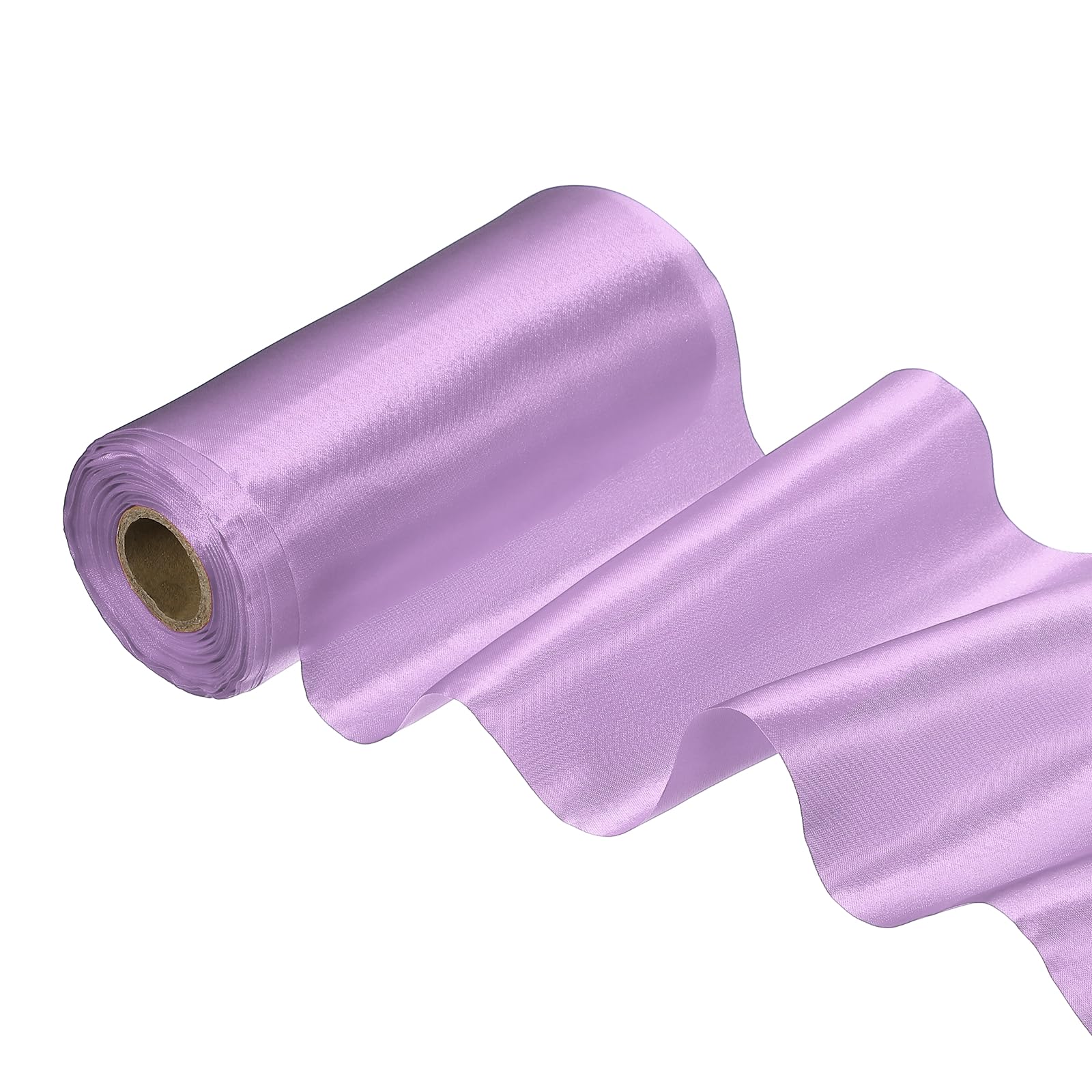 PATIKIL Wide Satin Ribbon 15cm x 20 Meters, Single Face Solid Color Polyester Thick Ribbon for Gift Wrapping Wedding Chair Sash Car Party Decoration Hair Bows Sewing Crafts, Purple