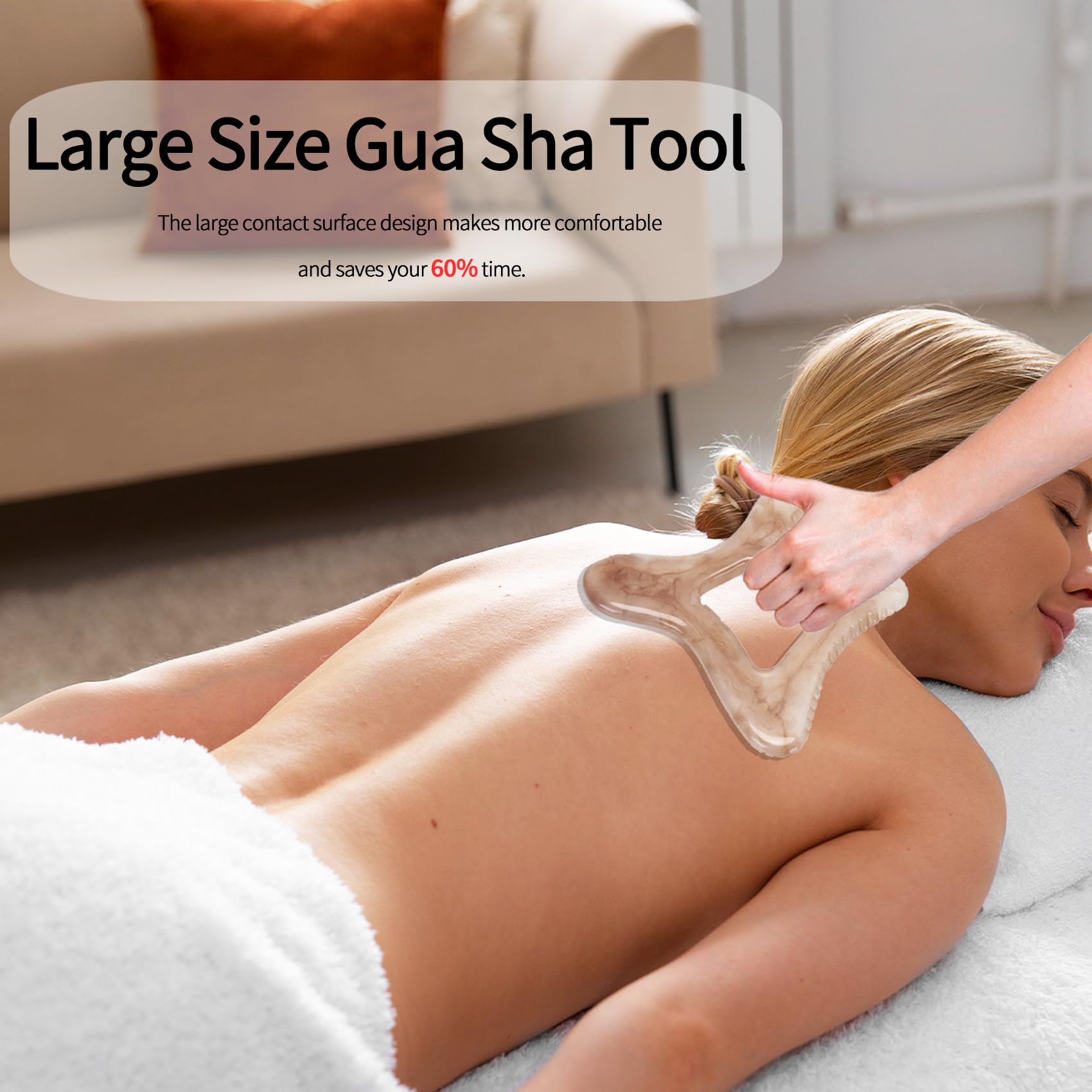 Gua Sha do masażu ciała z naturalnej żywicy, narzędzie do masażu powięzi - antycellulitowy, drenaż limfatyczny i twardość skóry, Gua Sha - do twarzy, nóg i pleców
