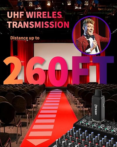 Miniatura 5 de KYXAIN Sistema de micrófono inalámbrico UHF Adaptador de micrófono XLR 8 canales, transmisor dinámico de audio y receptor para micrófono dinámico,