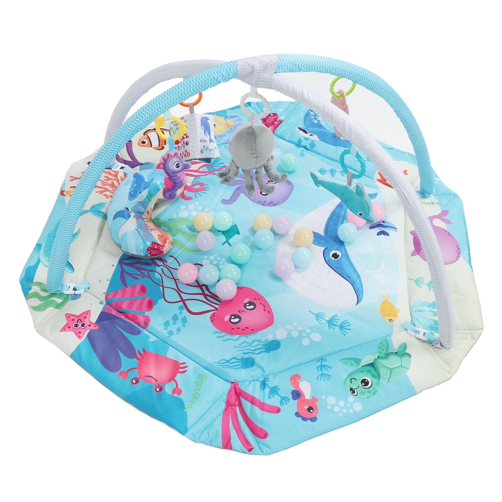 Tappetino da Palestra per Bambini Tappetino da Gioco per Neonati dal Design Portatile e Accogliente Promuovi Lo Sviluppo da Gioco per Bambini Morbido Blu