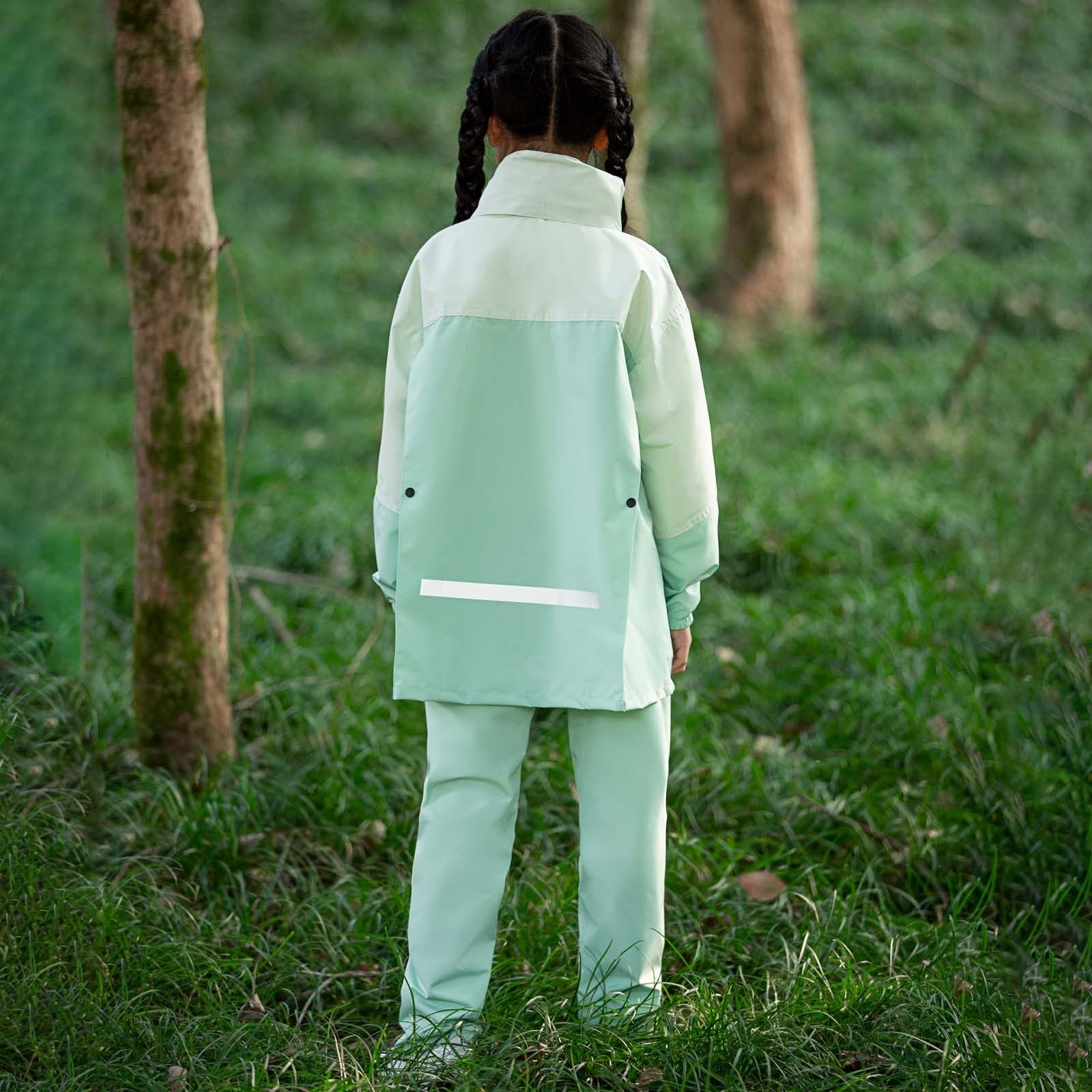 Genérico Chubasquero NiñO Impermeable Ligero,Conjunto De Impermeable Y PantalóN para NiñAs Traje De Lluvia De Cobertura Completa para Actividades Escolares Al Aire Libre Ropa De Lluvia Juvenil