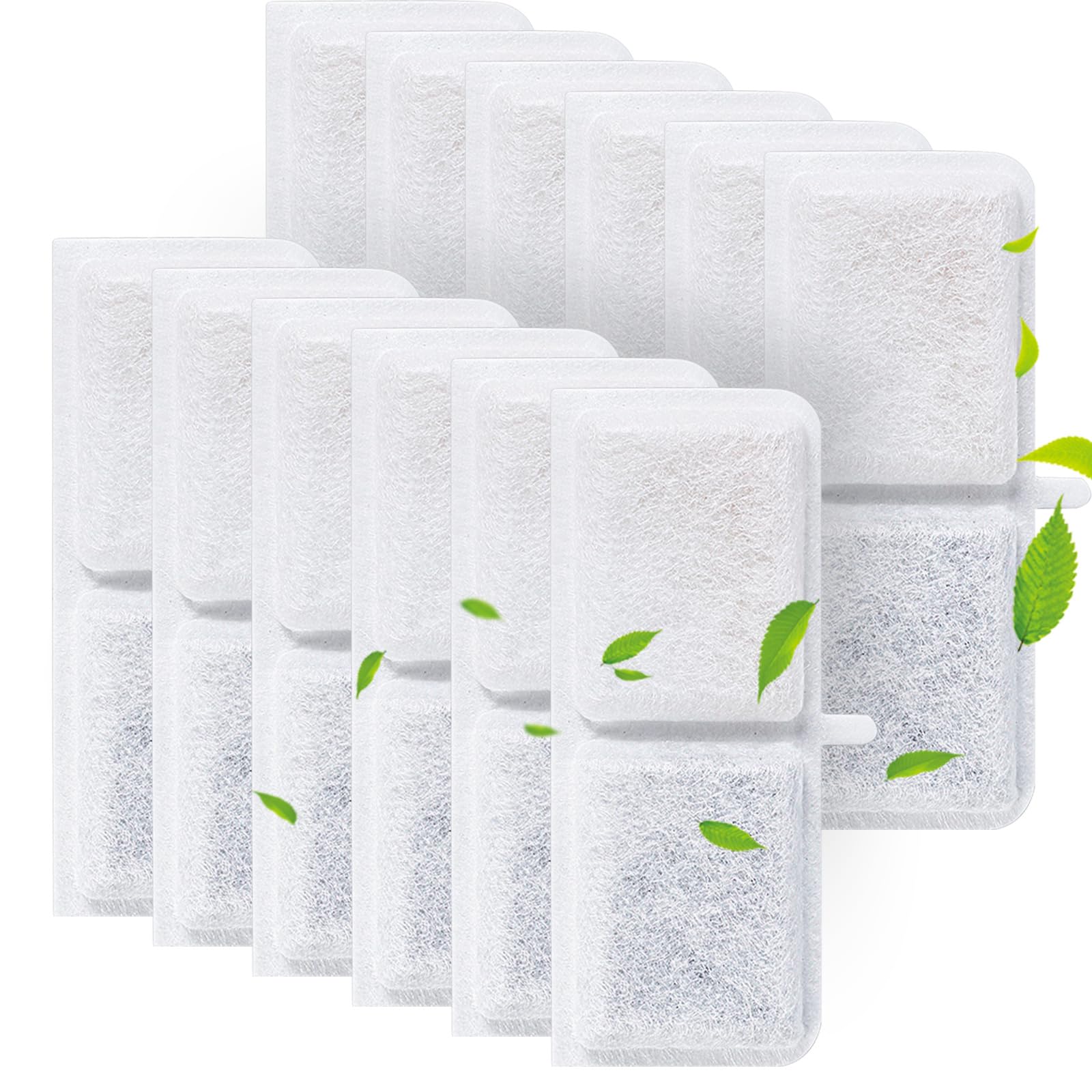 20 Stück Ersatzfilter Für Katzenbrunnen – Inkl. 10 Filter & 10 Vorfilterschwämme, Für Edelstahl-Brunnen Bis 3,2 L