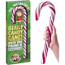 Giant Candy Cane - Jumbo Peppermint Flavored Edible Holiday Treat - No Synthetic Dyes, 17.9 oz