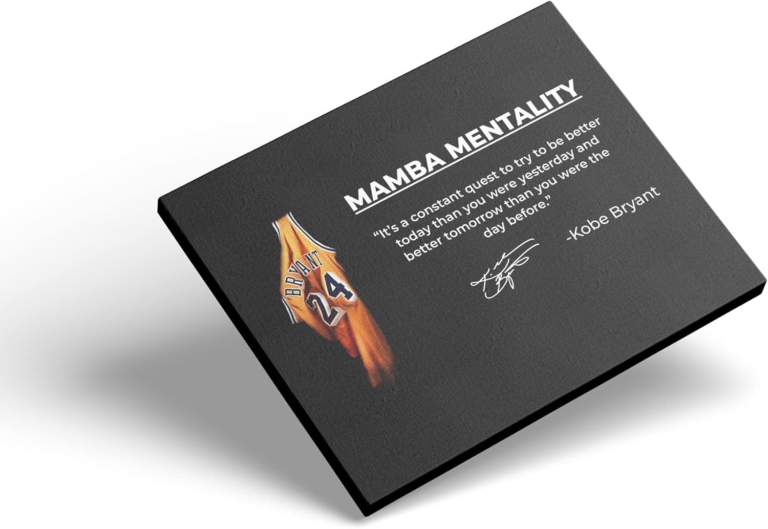 Kobe Bryant Framed Poster Wall Art 16"x20", Mamba Mentality Canvas Wall Art, Basketball Player Poster for Home,Office,Gym Decor, Kobe Poster, Motivational Mamba Quotes Canvas Artwork, Kobe Bryant Mamba Artwork