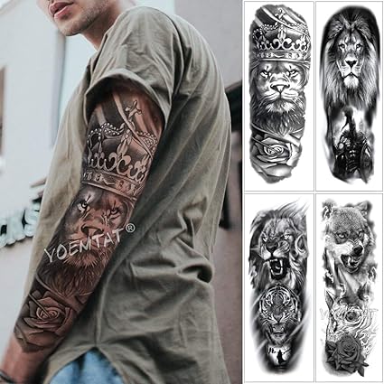 Tzxdbh Large Arm Sleeve Tattoo Lion Crown King Rose Waterproof Temporary Tattoo Sticker Wild Wolf Tiger Men Full Skull Totem Amazon Co Uk Toys Games Tzxdbh Large Arm Sleeve Tattoo Lion Crown King Rose Waterproof Temporary Tattoo Sticker Wild Wolf Tiger Men Full Skull Totem Amazon Co Uk Toys Games