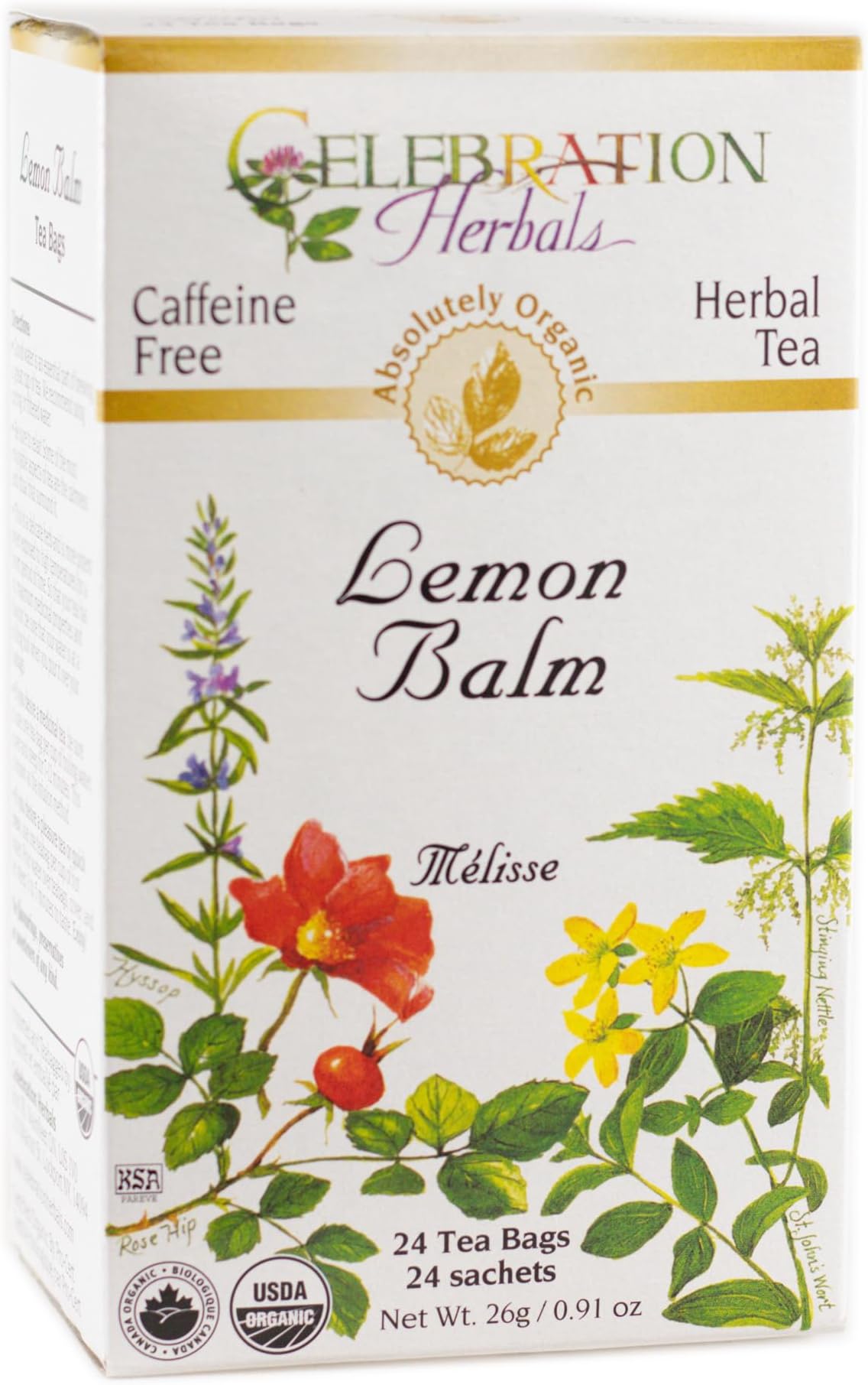 Lemon Balm Tea Bags, 24 Count
