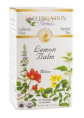 Celebration Herbals Bolsas de té de bálsamo de limón orgánico 24 unidades