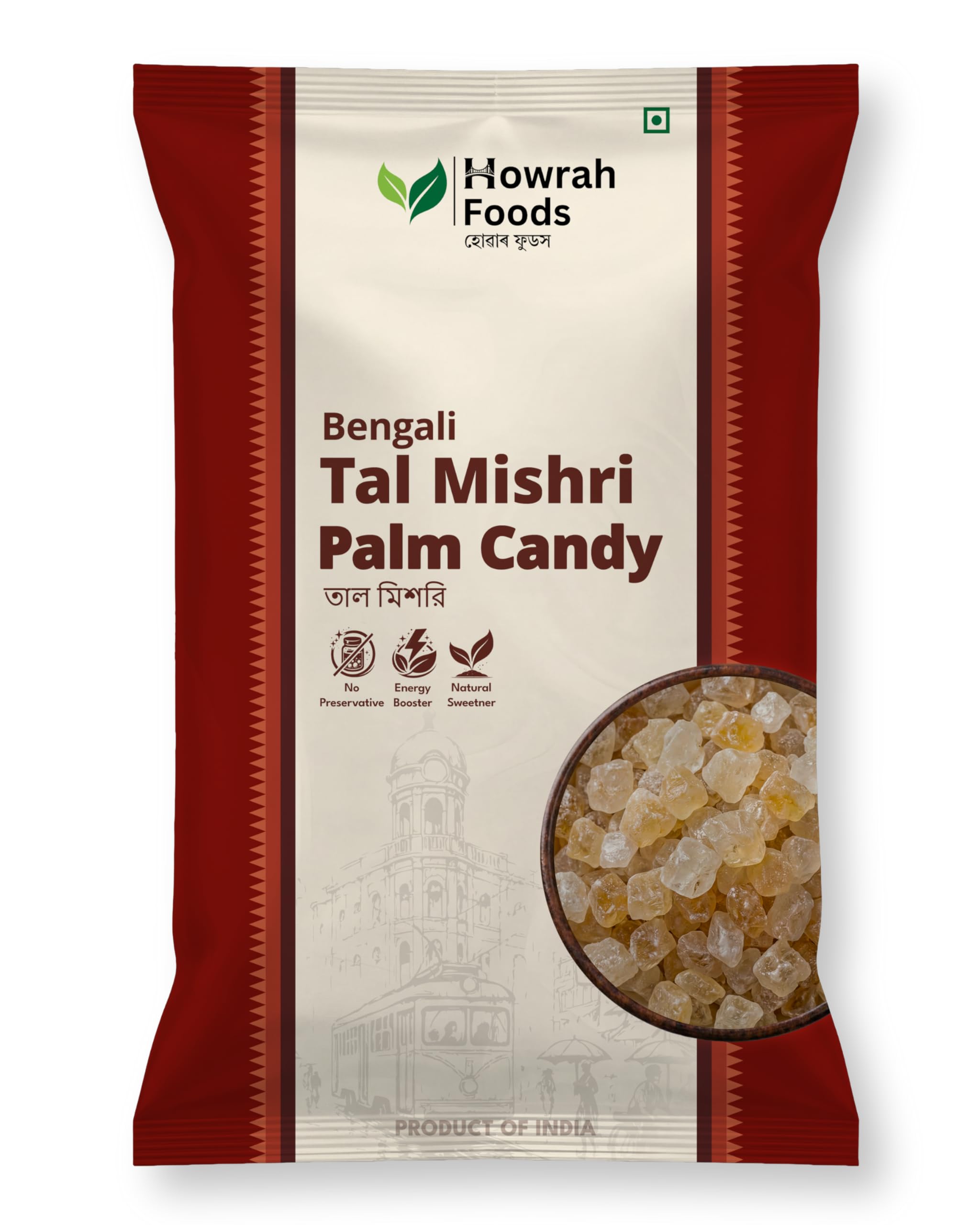 HOWRAH FOODS Tal Mishri Palm Candy 1 kg | Panam Kalkandu (Panakarkandu) Palm Sugar Crystals, Kolkata Mishti Sweetener | Low GI, Unrefined, for Tea, Milk, Payesh | Authentic Taste of Bengal