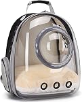 Cat Bubble Backpack Carrier, Space Capsule Astronaut Clear Pet Backpack Carrier for Cat and Small Puppy (Black)