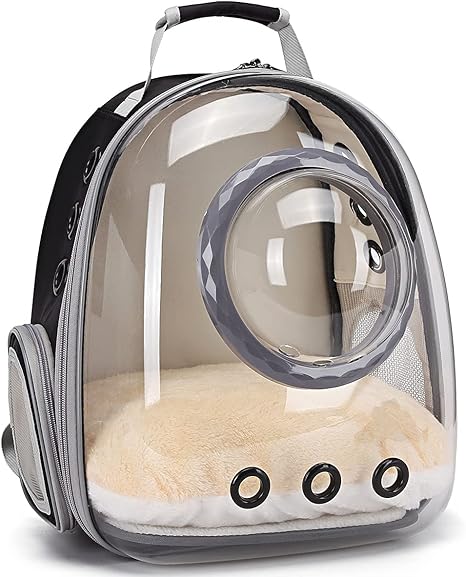 cat backpack with clear bubble