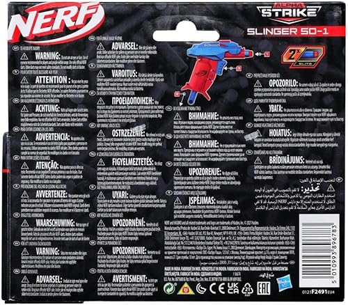 NERF Alpha Strike Slinger SD 1 Blaster à tir Unique et 2 fléchettes NERF Elite en Mousse – Rechargement Tension feu - vue 8