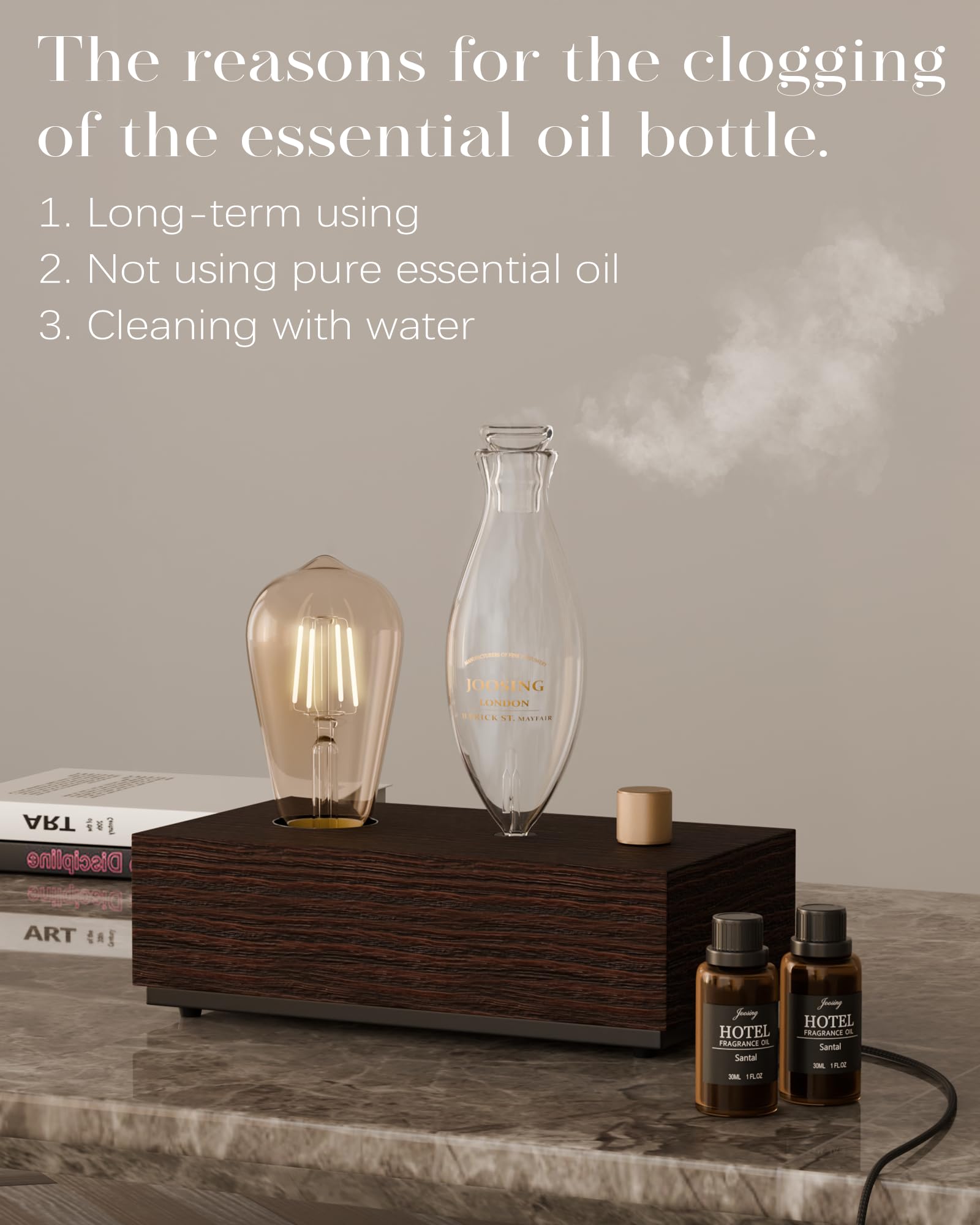 Difusor para el hogar con bombilla, difusor de aceite esencial de aire frío sin agua, con tecnología de atomización, difusor de aroma para habitación grande, hotel, oficina