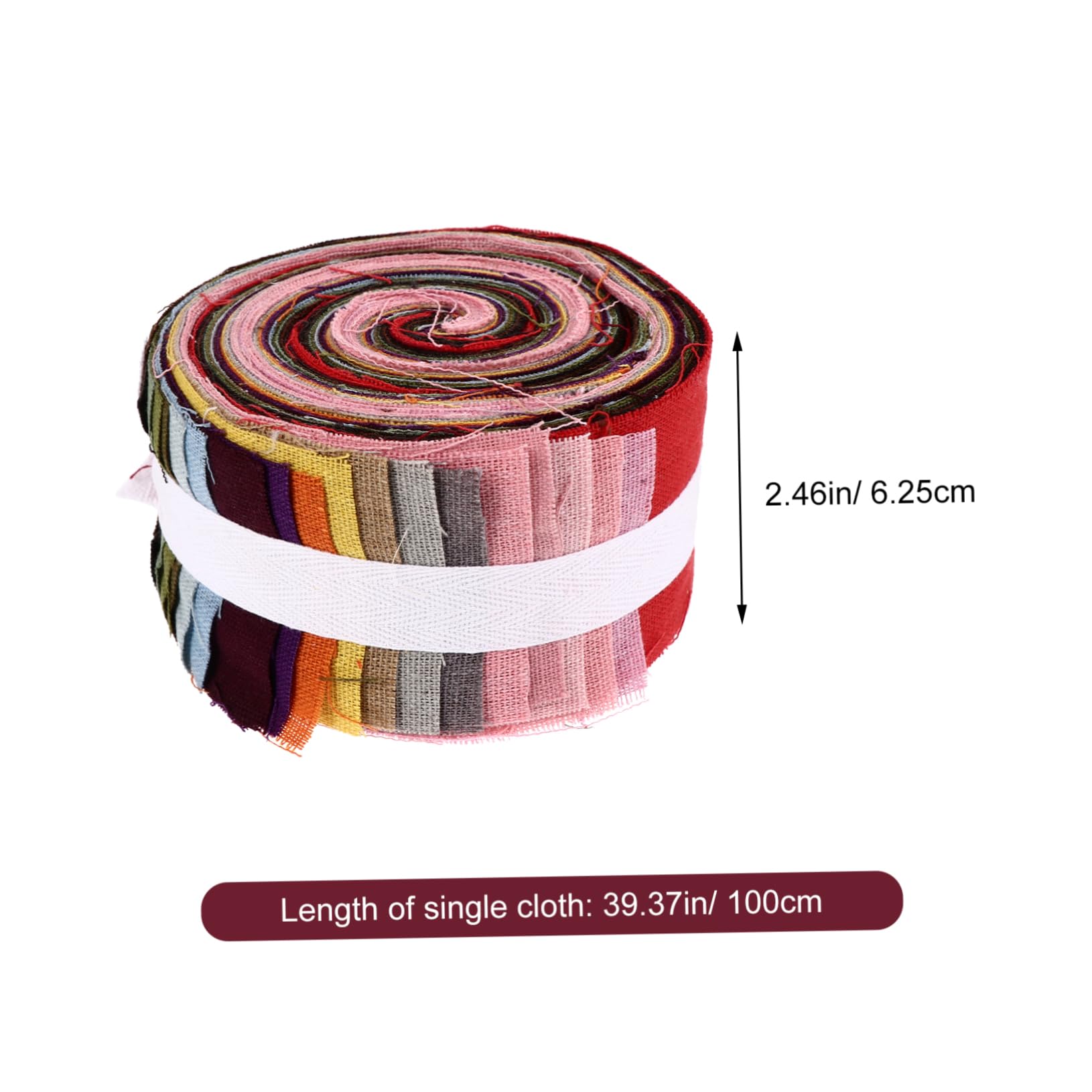HOMSFOU 26pcs Roll Craft Fabric Strips Roll Bundles for Sewing Patchwork and Quilting Bright Colors Easy to Cut for Crafting Projects and Decorations