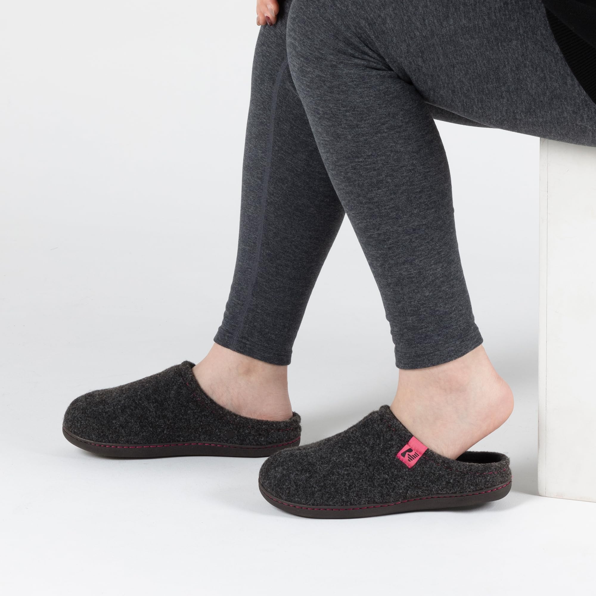 RockDove Pantofole da donna in feltro stile clog robuste antiscivolo per interni