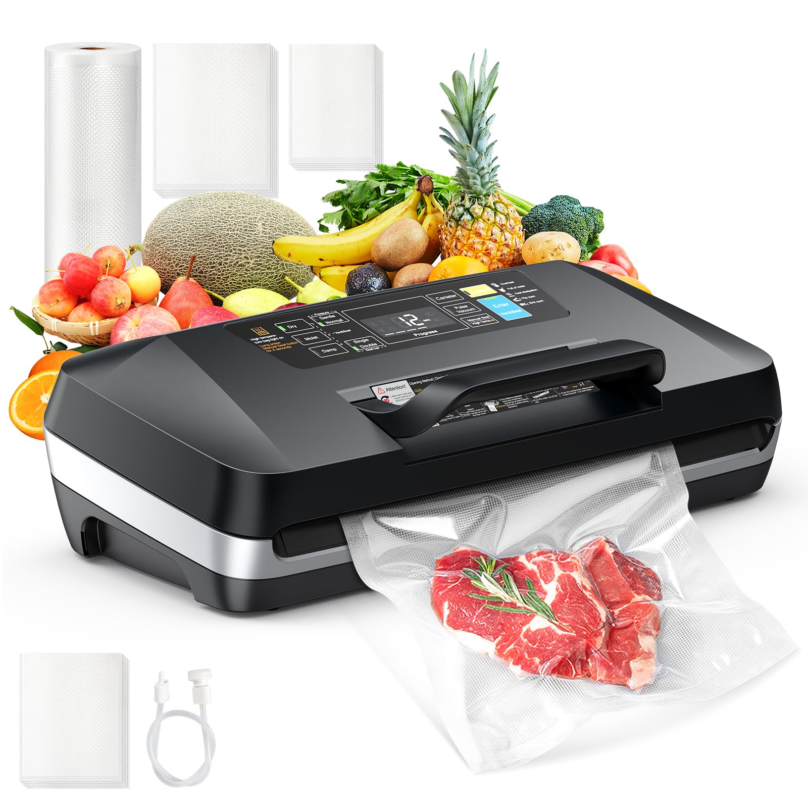 Amazon.co.jp: 95kPa真空シーラーマシン、業務用全自動食品シーラー