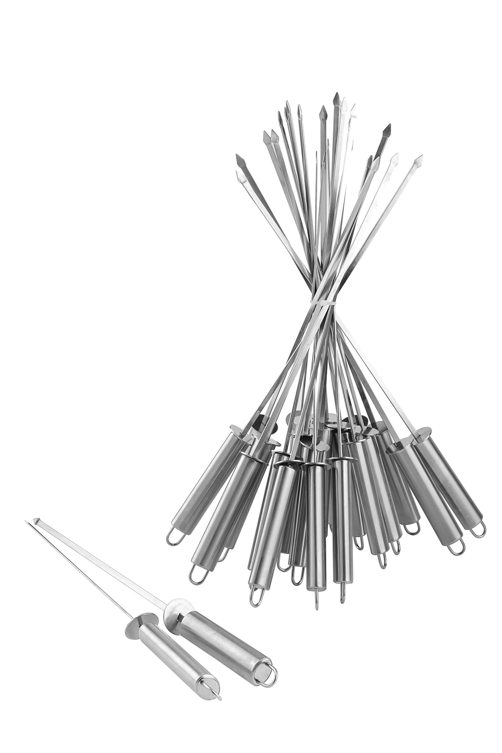 PitMaster King Stainless Steel BBQ Skewers (24-Pack)