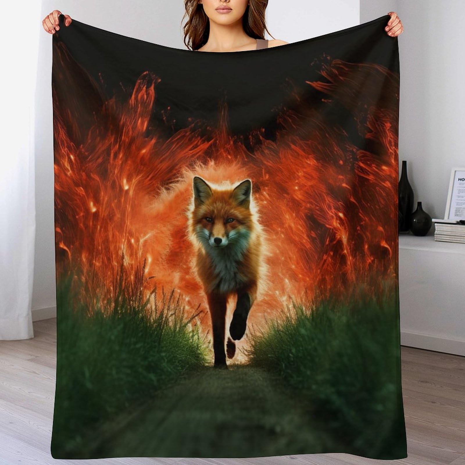 Couverture lit flannel renard chaude et légère contre le froid