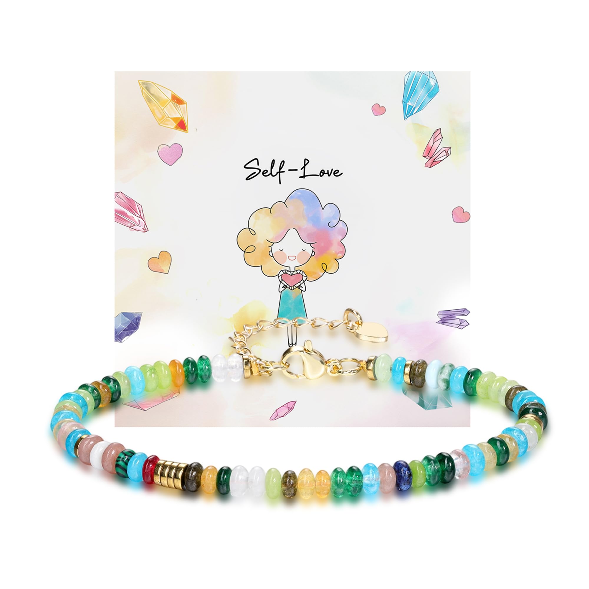 JSDDE 7 Chakra Armband Natürliche Edelstein Armband Heilstei