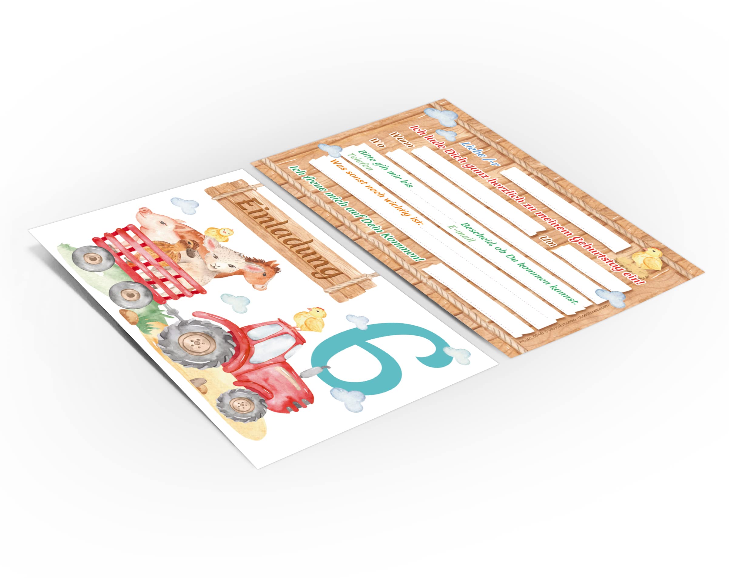 Lot De 12 Cartes D'invitation Pour Le 6ème Anniversaire D