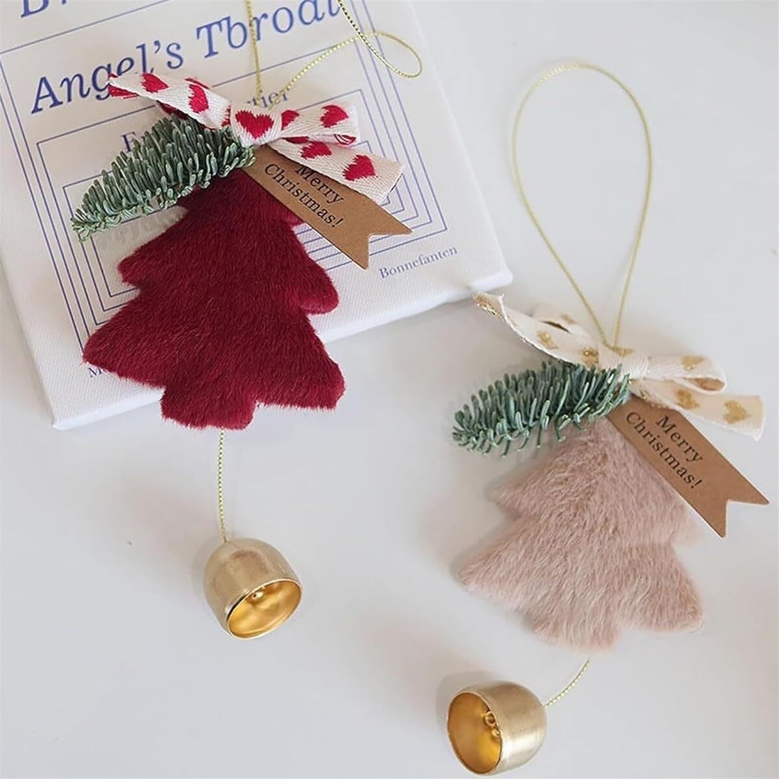 Campanelle Natale 2 Campane di Natale, Ornamenti for L'Albero, Decorazioni in Peluche for Pendenti for Albero Decorazioni(Bruin)