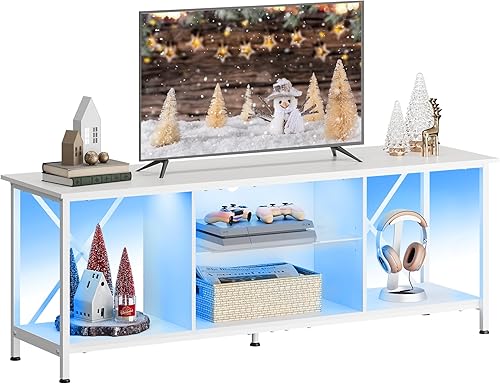 Miniatura 17 de WLIVE Soporte de TV industrial para TV de hasta 45 pulgadas, centro de entretenimiento con marco de metal resistente, consola multimedia compacta
