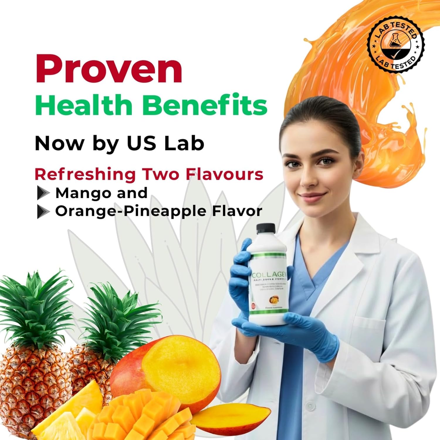 Best liquid collagen (mango flavor) US made & Lab tested sugar free premium peptides for women & men. powerful 10000 mcg Biotin+ 8000 mg hydrolyzed for anti aging glowing skin hair, nail+ joint-16floz