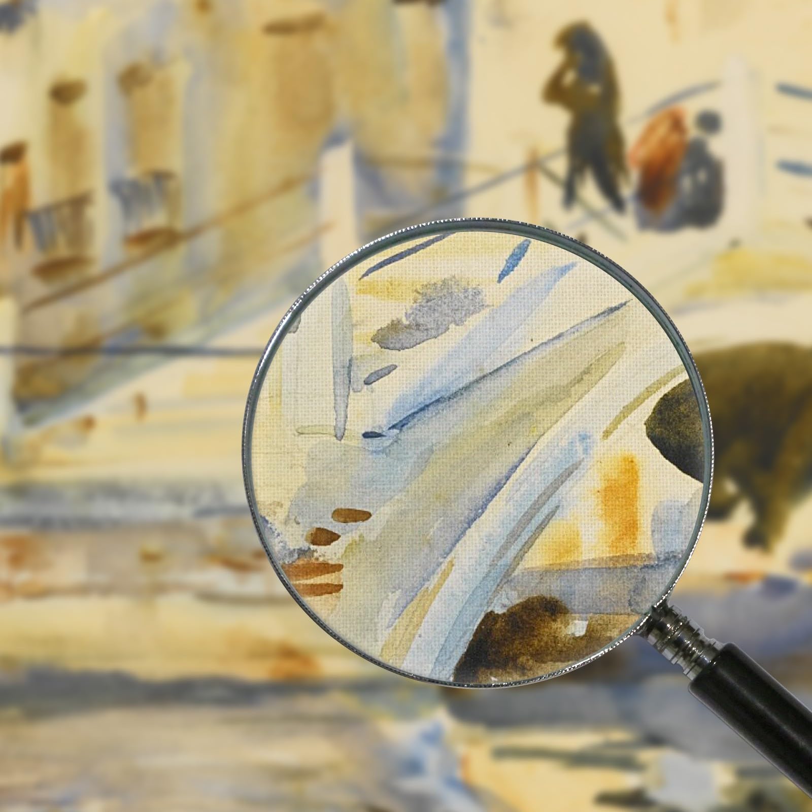 Ponte di Venezia con Figure John Singer Sargent, jss360 Quadro Stampato su Tela, 130x90 cm