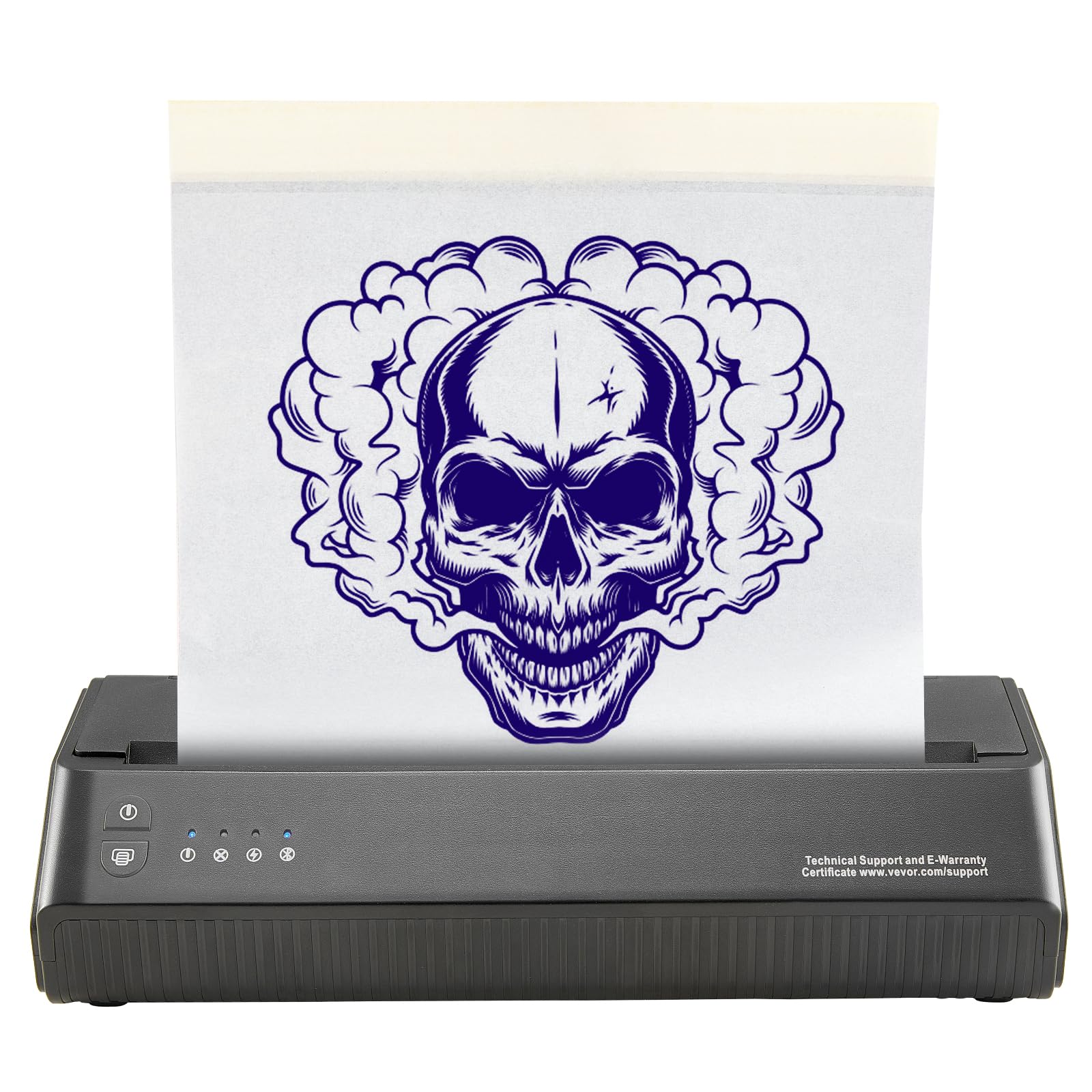 VEVOR Thermocopieur Tatouage sans Fil Bluetooth, Imprimante Tatouage avec 10 Papiers, Machine Transfert Tatouage iOS Android iPad PC