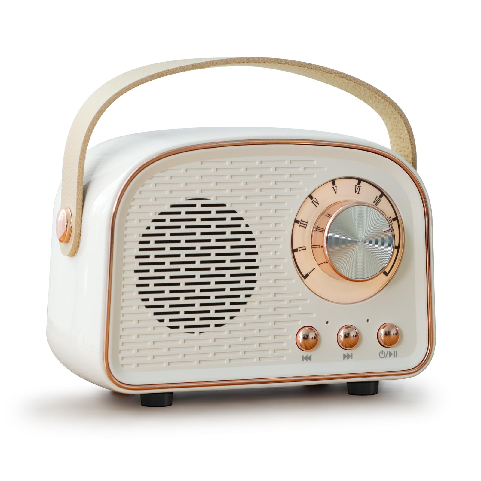 yoermRetro Style Mini Portable Wireless Bluetooth Speaker for Room Desk Decor and Family Friends Good Gift