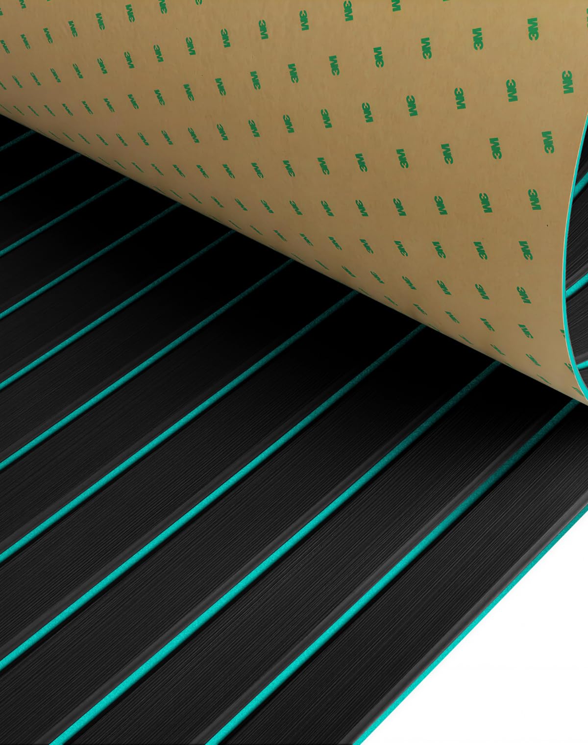 Hjdeck EVA Foam Boat Flooring with 3M Adhesive Backing DIY Anti-Slip Faux Teak Boat Decking Sheet Marine Self-Adhesive Decking Carpet for Jon Boats Motorboat Kayak Swim Platform RV Floor - 47.2"x16.1"