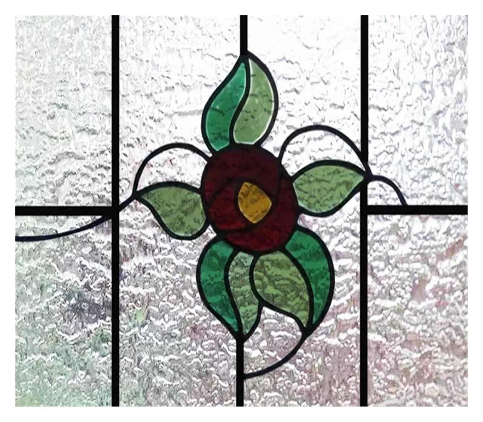 SHALLEZSOU Window films 3D Matte Window Film Stained Glass Decorative Sticker Privacy Frosted Static Cling Home Decal