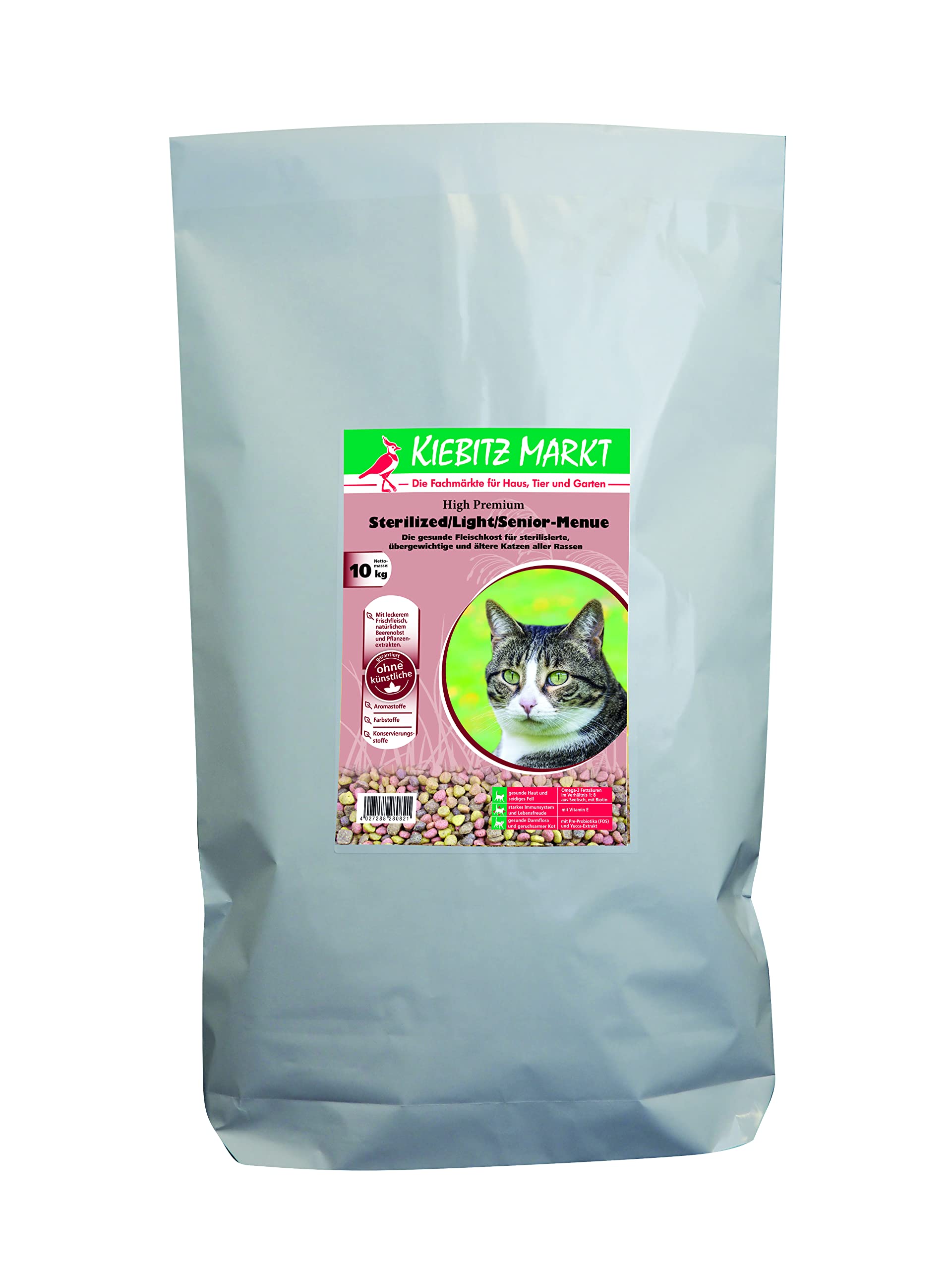 High Premium Katzenfutter Trockenfutter Sterilized/Light/Senior-Menue weizenfrei (10 kg)