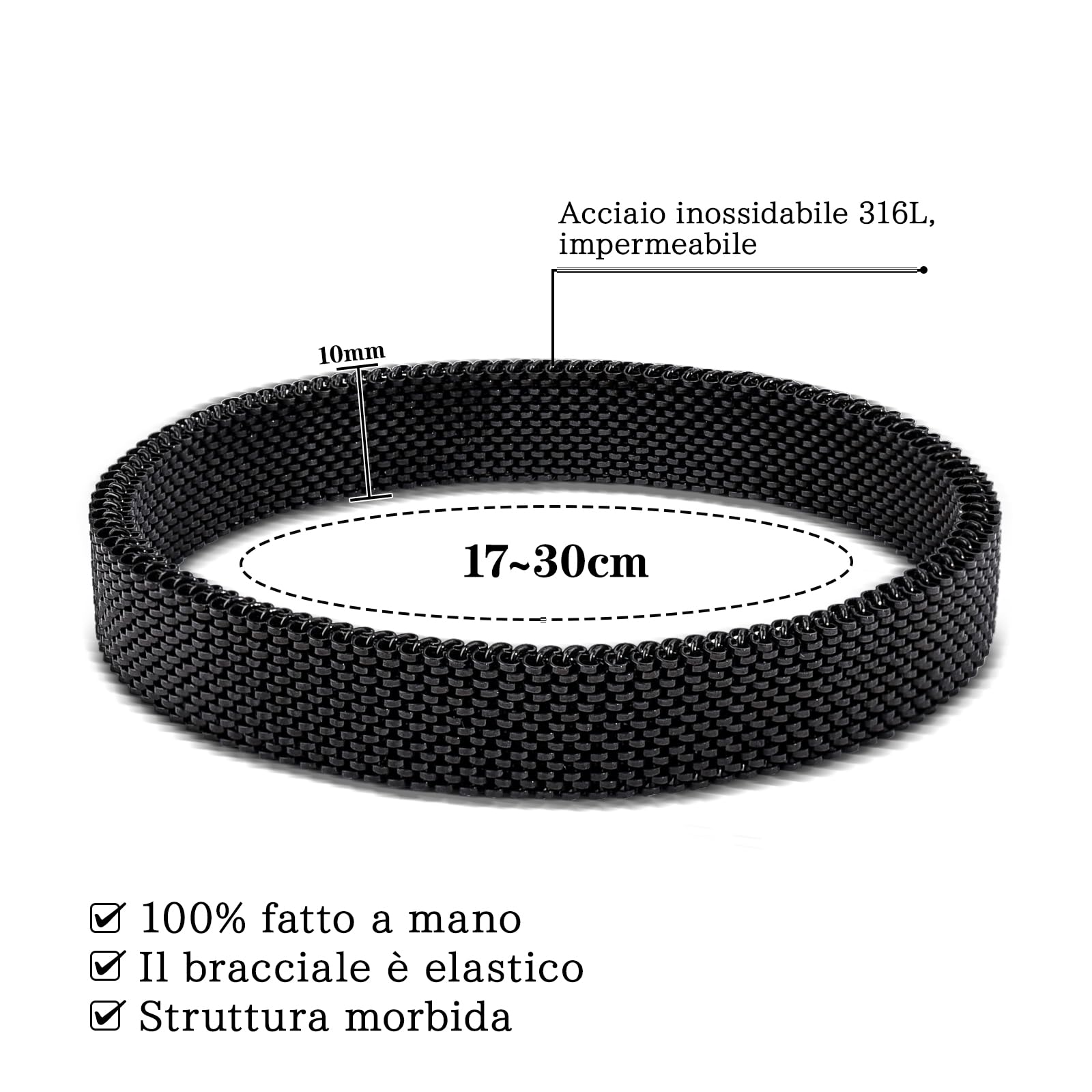 FANCIBAND Bracciale Donna Elastico Bigiotteria Bracciali Donna Acciaio Inox, Braccialetto Elasticizzato Donna Regalo Donna per Se Stessi Amica Sorelle Fidanzata Moglie Mamma e Figlia