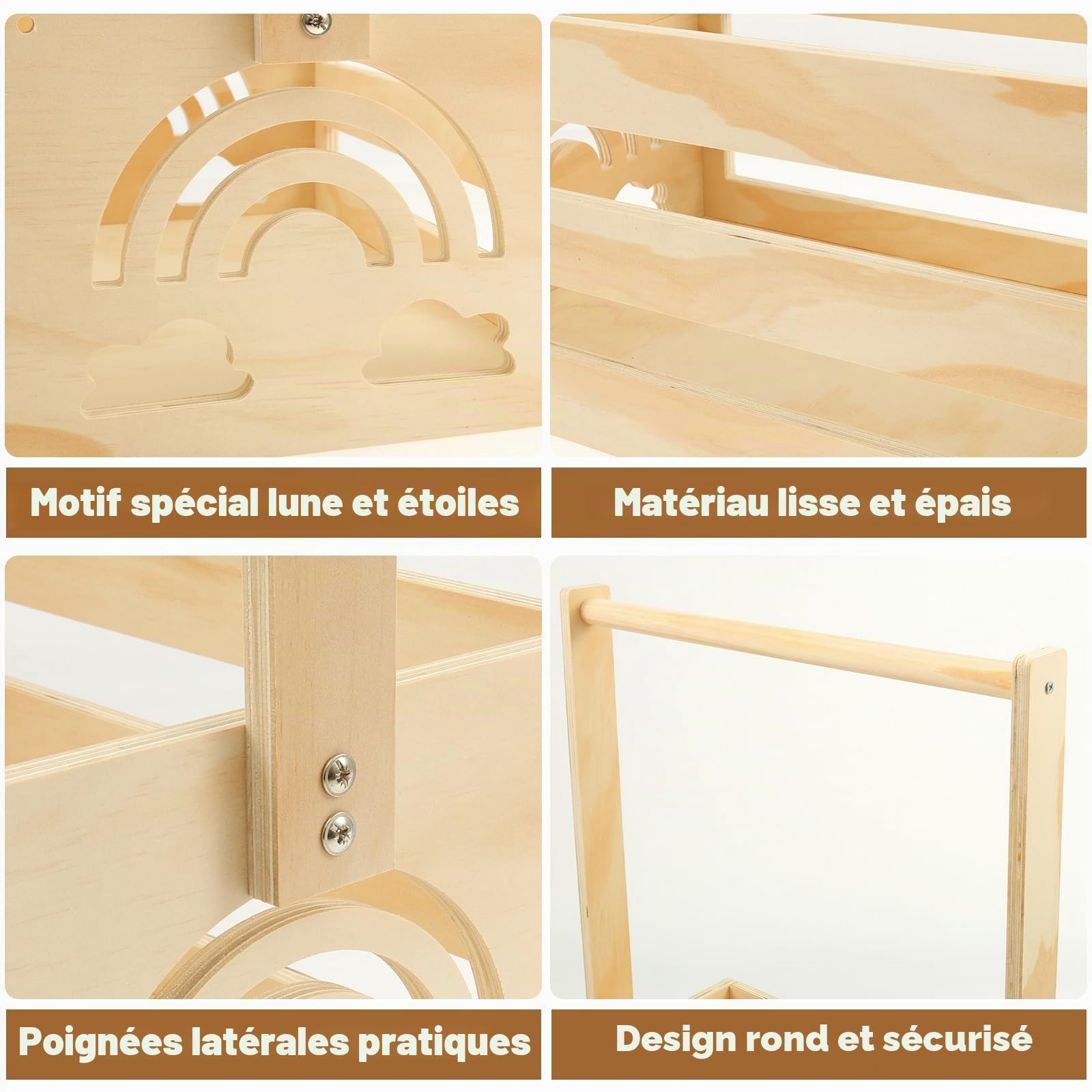 Panier pour bébé fête prénatal avec poignée, armoire en bois, barre, cadeau