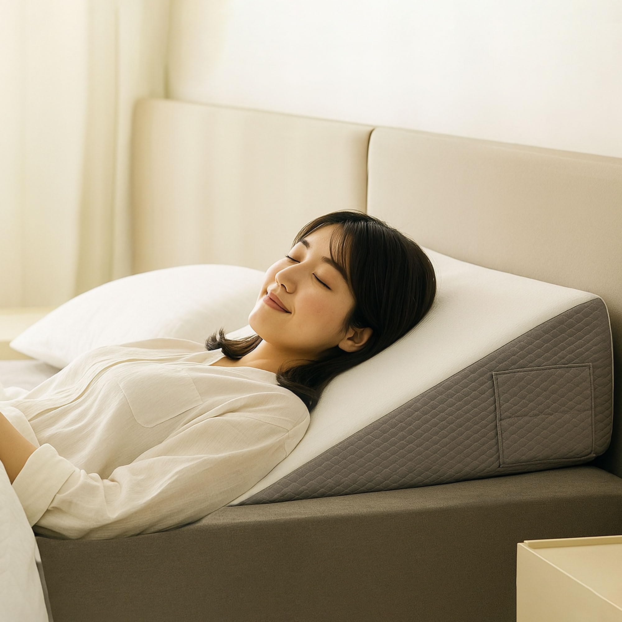 Amazon｜三角クッション 三角枕 6-in-1 背もたれ クッション 傾斜枕