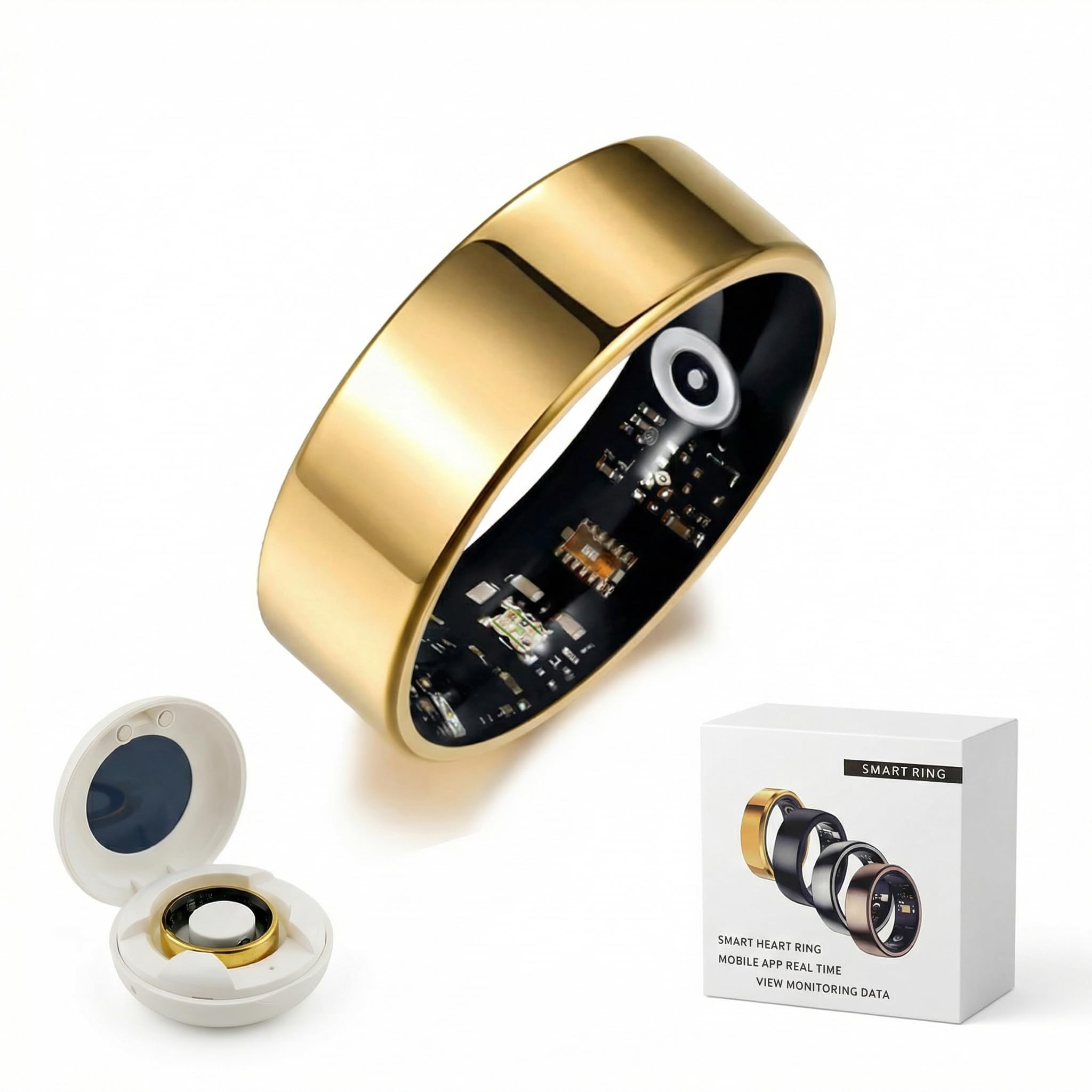 Smart Ring for Women & Men, Health & Fitness Tracker with 24/7 Heart Rate, Blood Oxygen, Sleep Monitor, IP68 Waterproof, Remote Camera Control, No Subscription Fee for iOS & Android (Gold, 10#)-picture-21