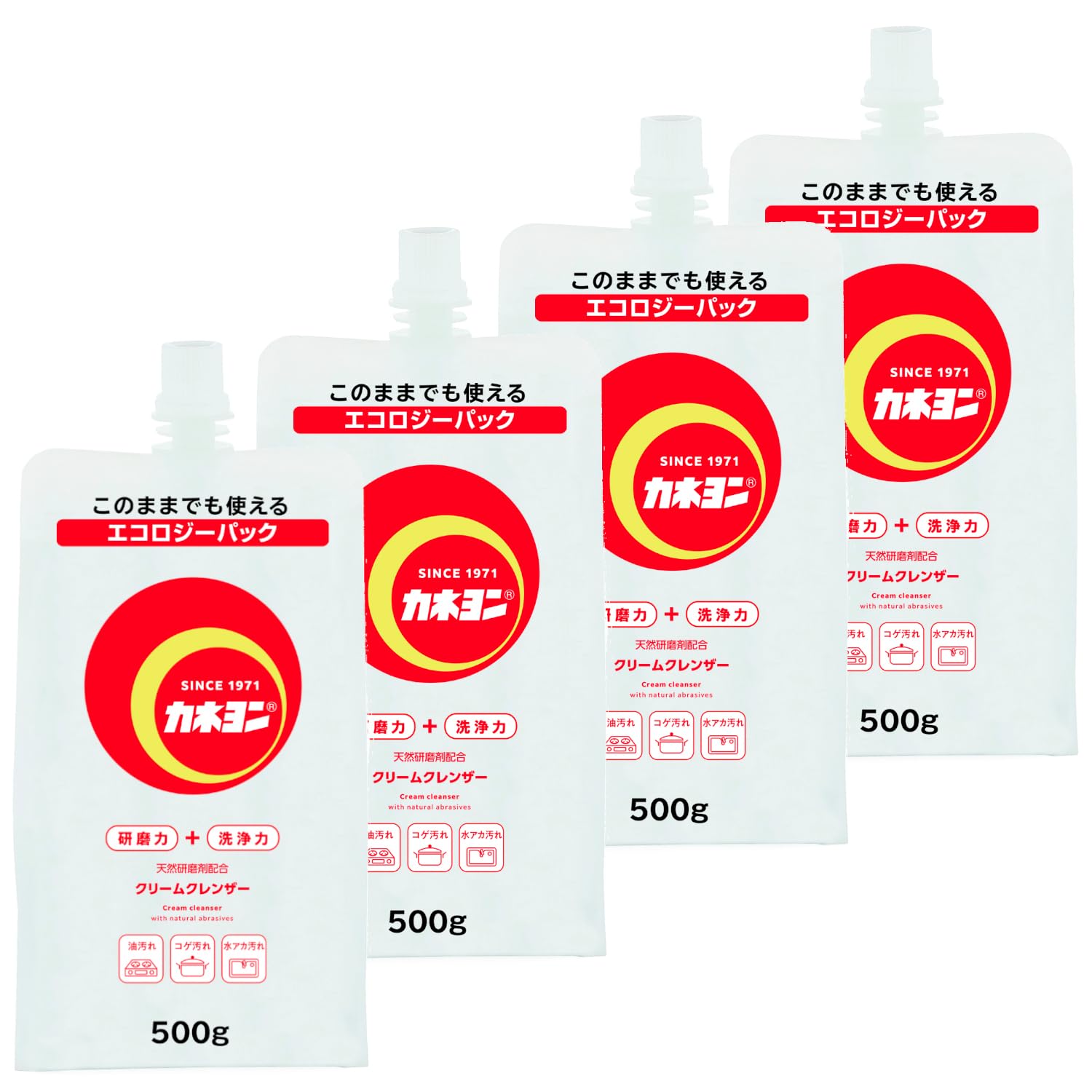 カネヨ石鹸 【まとめ買い】カネヨンエコロジーパック500g×4個 液体クリームクレンザー ミントの香り 日本製