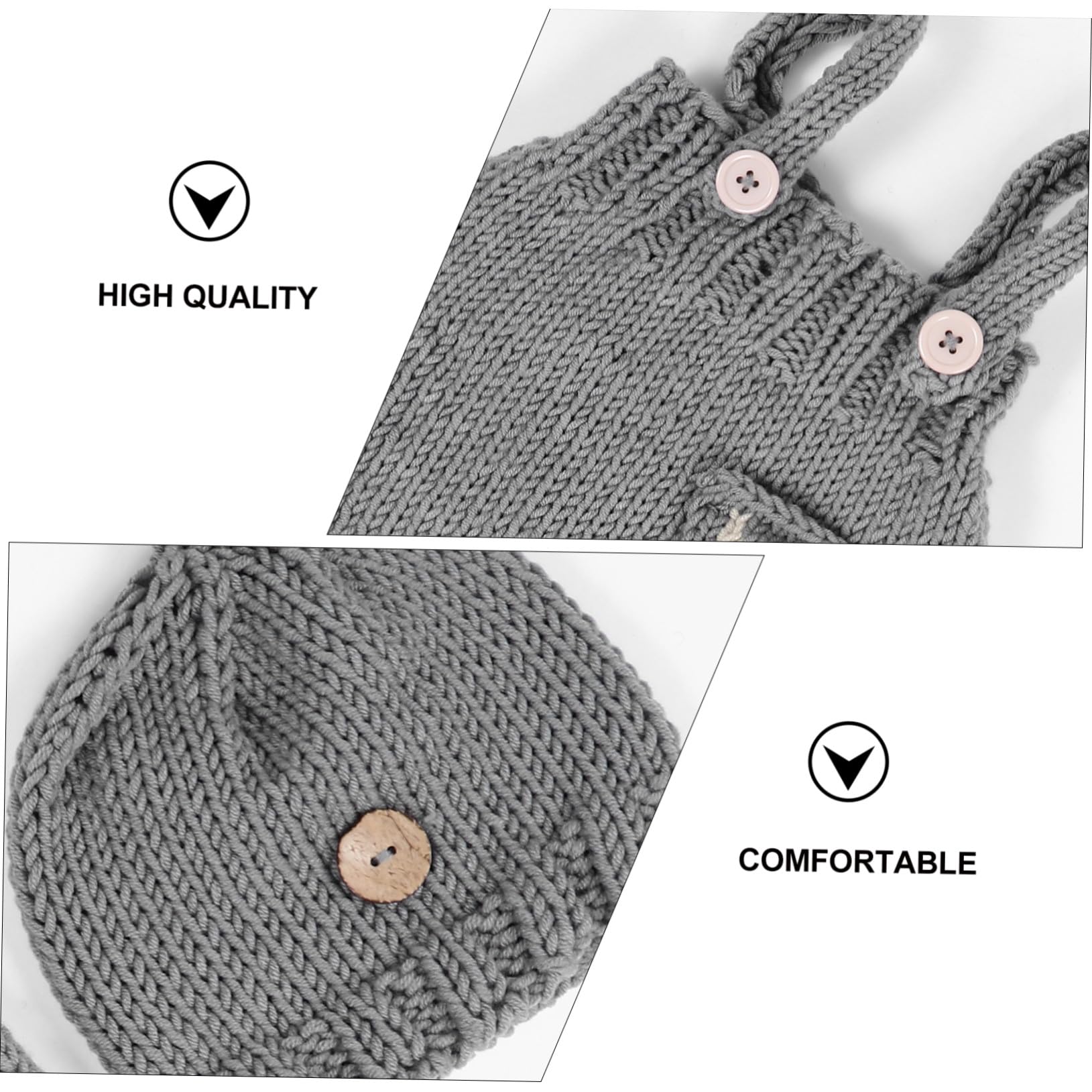 SHERCHPRY tirantes recién nacidos ropa de recién nacido traje de punto para fotos de bebé niño traje bebe gorro bebe disfraz de recien nacido traje de fotografía recién nacido Grey