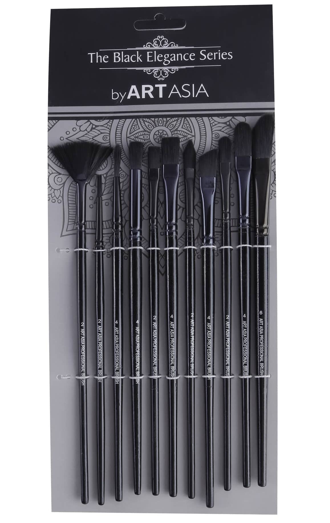 worison Wood 12 Pc Black Mix Synthetic Hair Paintbrush Set For Watercolor And Acrylic Painting 3
