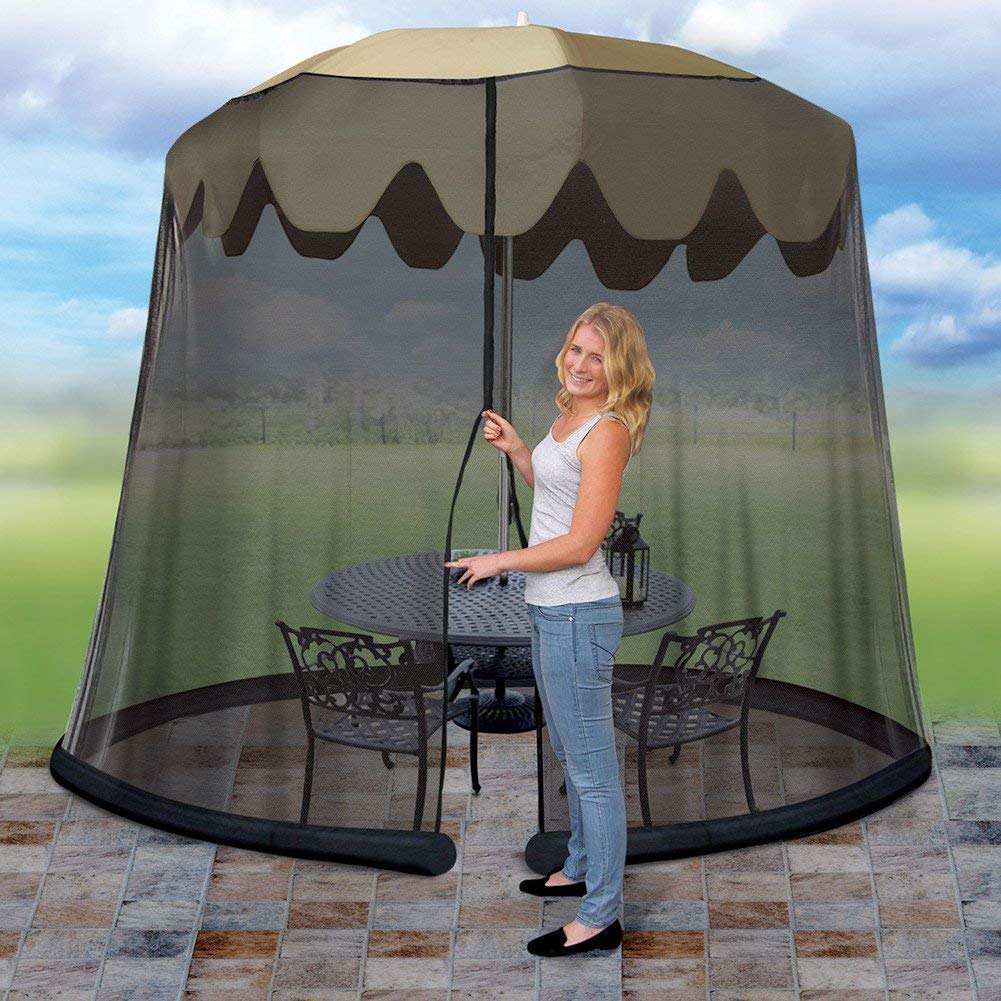 Amazon Com Ideaworks Jb5678 Outdoor 9 Foot Umbrella Table Screen Black Garden Outdoor