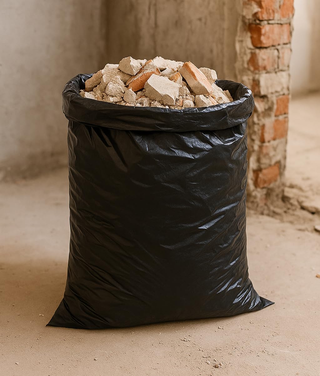 Babylonplast Worki na śmieci 120 l, bardzo mocne, czarne, stabilne, odporne na rozerwanie, 70 x 110 cm, nadają się do recyklingu i przyjazne dla środowiska, worki na odpady budowlane 70 µ/typ 100 (200