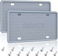 Vista 20 de Paquete de 2 marcos de silicona para matrícula, cubierta delantera y trasera, soporte para placa de matrícula a prueba de óxido, a prueba