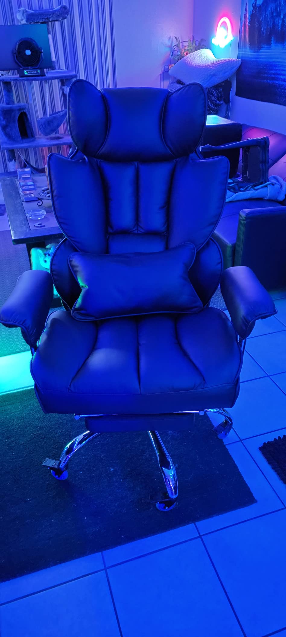 50/mo Finance Efomao Desk Office Chair Big High Back Chair PU