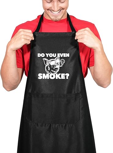 Miniatura 2 de Grill Rescue Divertidos delantales de barbacoa para hombres, resistentes al calor, con cuello ajustable y bolsillo frontal (incluso fumas), Incluso