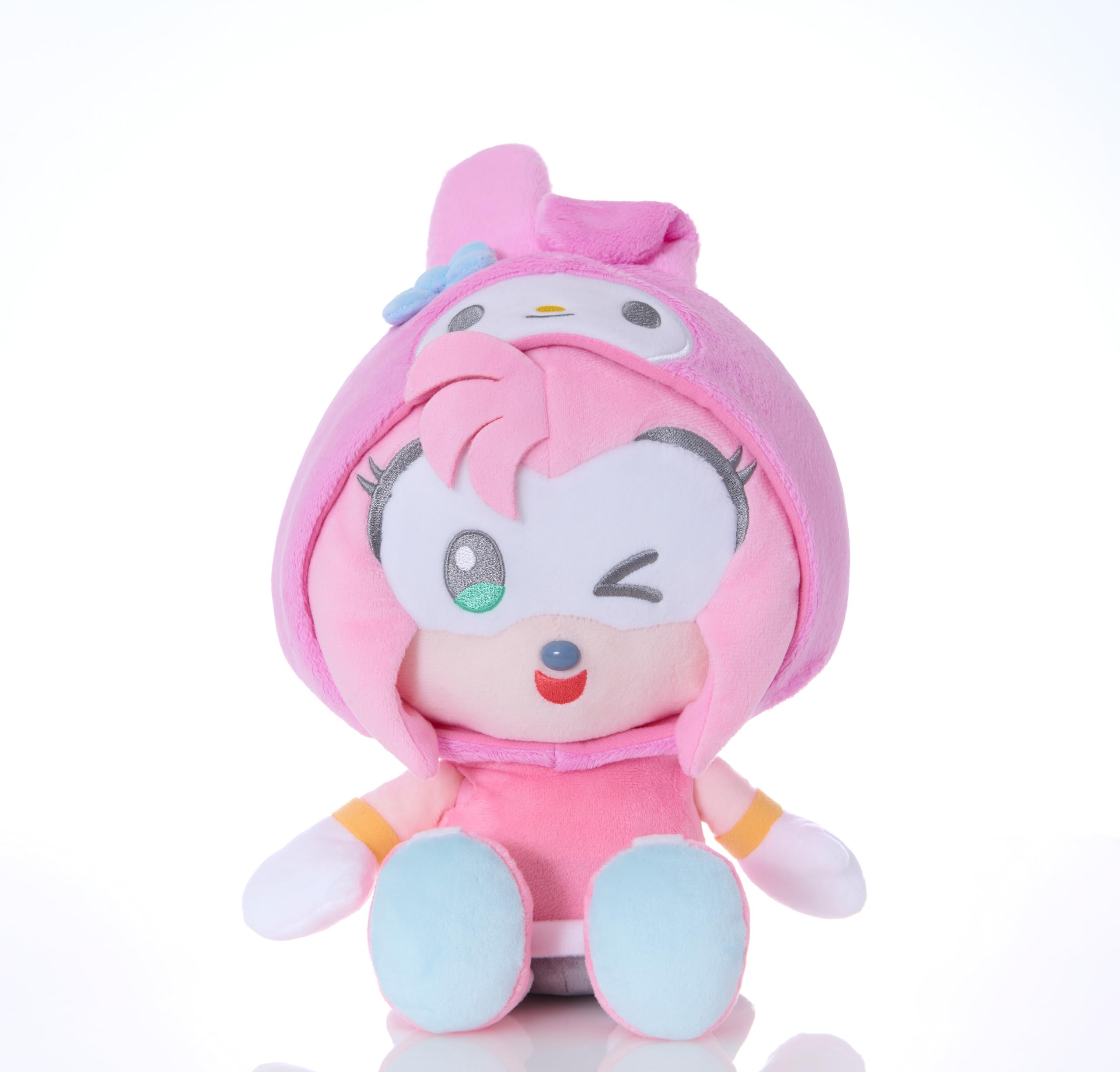 SEGA Sonic Amy x My Melody Plush Toy M Sanrio Kigurumi Crossover Japan