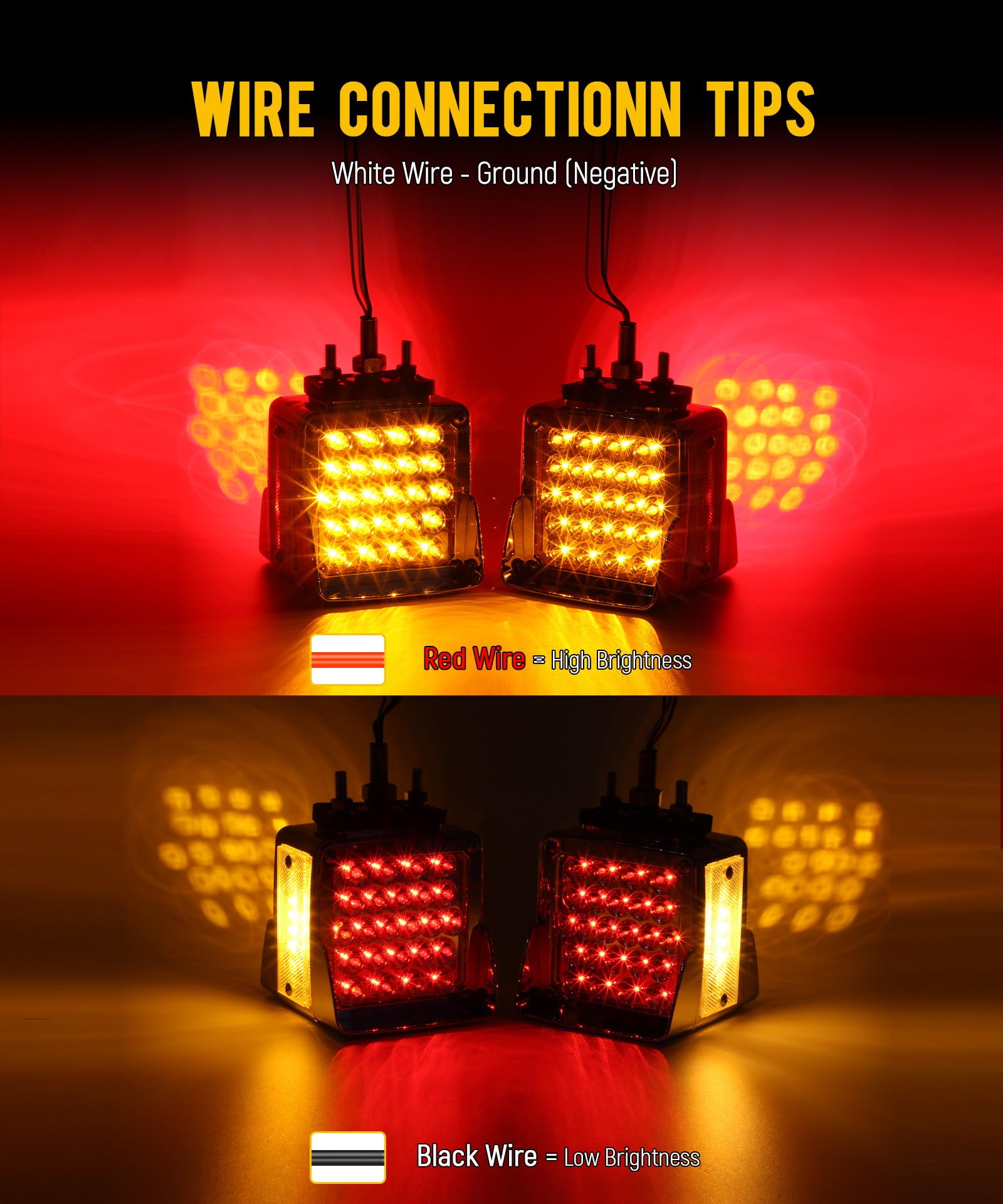 Amazon.com: Partsam Double Face Square LED Fender Pedestal Lights